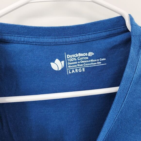 Dutch bros coffee tshirt always stoked latge blue tee - Picture 3 of 3